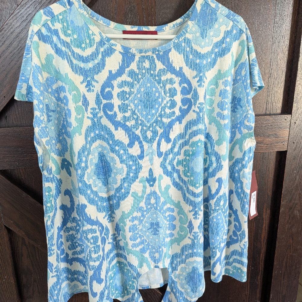 Blue Patterned Women's Top